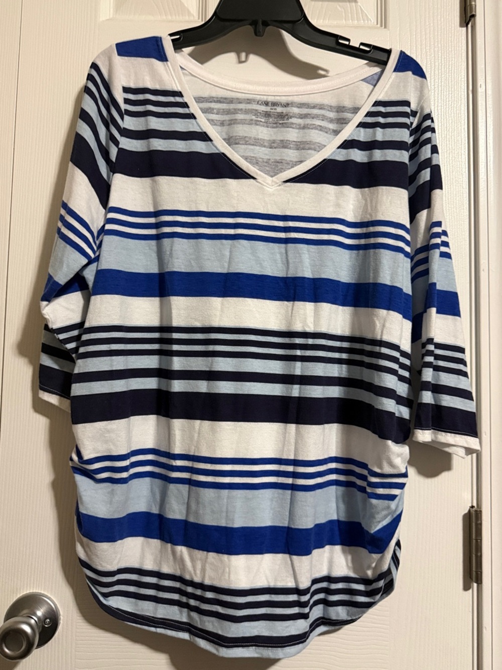 NWOT Lane Bryant Blue and White Striped V-Neck Tunic Size 18/20